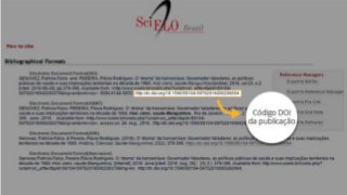 Como encontrar um código DOI de um artigo na coleção SciELO?