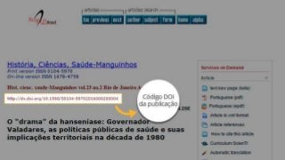 Como encontrar um código DOI de um artigo na coleção SciELO?