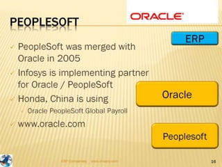 SAP, Oracle, Infor, Microsoft Dynamics - MNC ERP