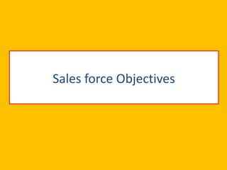 Sales force Objectives
 