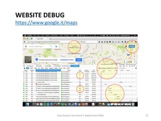WEBSITE DEBUG
https://www.google.it/maps
Esercitazioni Strumenti e Applicazioni Web 21
 