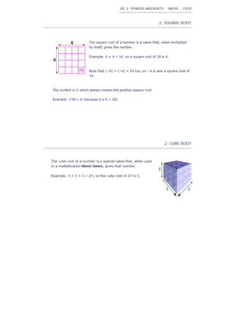UD. 3 POWERS AND ROOTS - MATHS - 2ºESO
2. SQUARE ROOT
2. CUBE ROOT
 