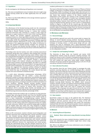 Effect of Blended Learning Models on Students'Academic Achievement and ...