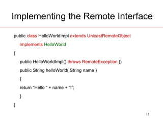 java rmi ESSENTIALS WITH ARCHITECTURE FOR ADVANCE JAVA | PPT