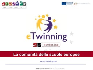 La comunità delle scuole europee
www.etwinning.net
 