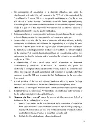 Display Abstract Epf Act.pdf EPFO Exemption_Manual_ and procedures to manage PF Trust | PDF