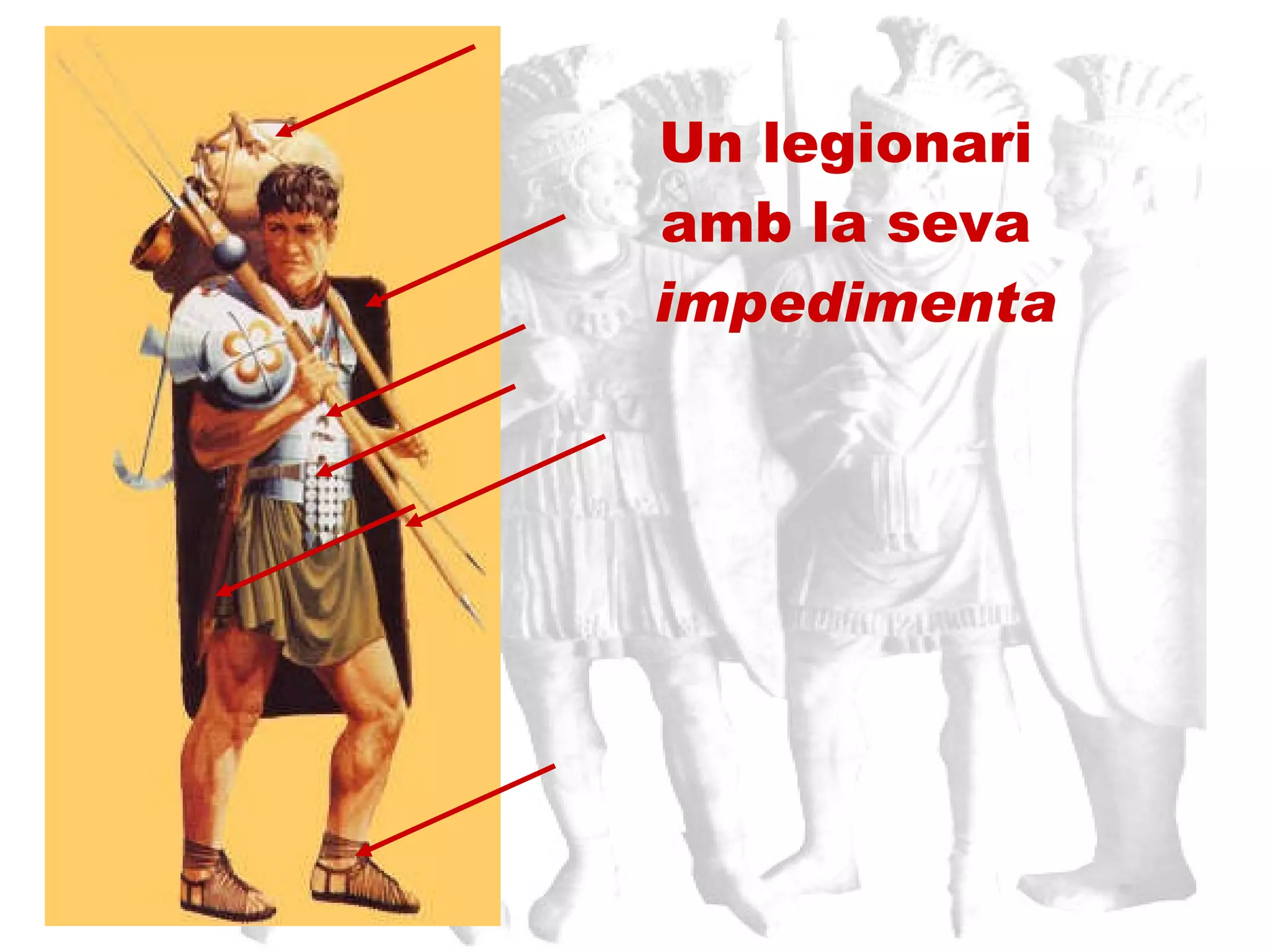 Un legionari  amb la seva  impedimenta 