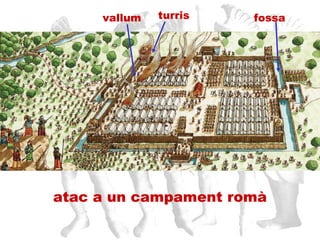 atac a un campament romà fossa vallum turris 