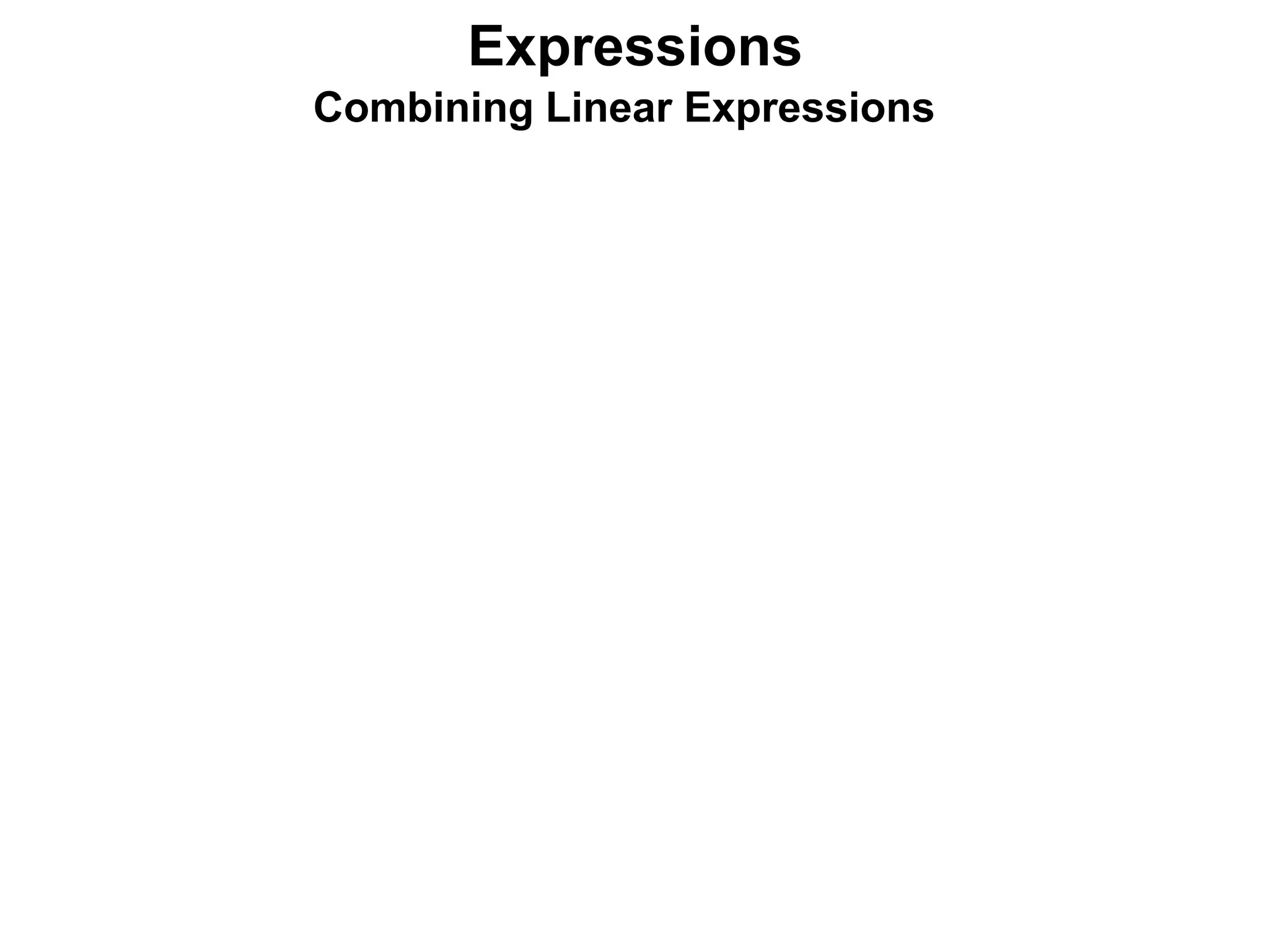 Expressions
Combining Linear Expressions
 