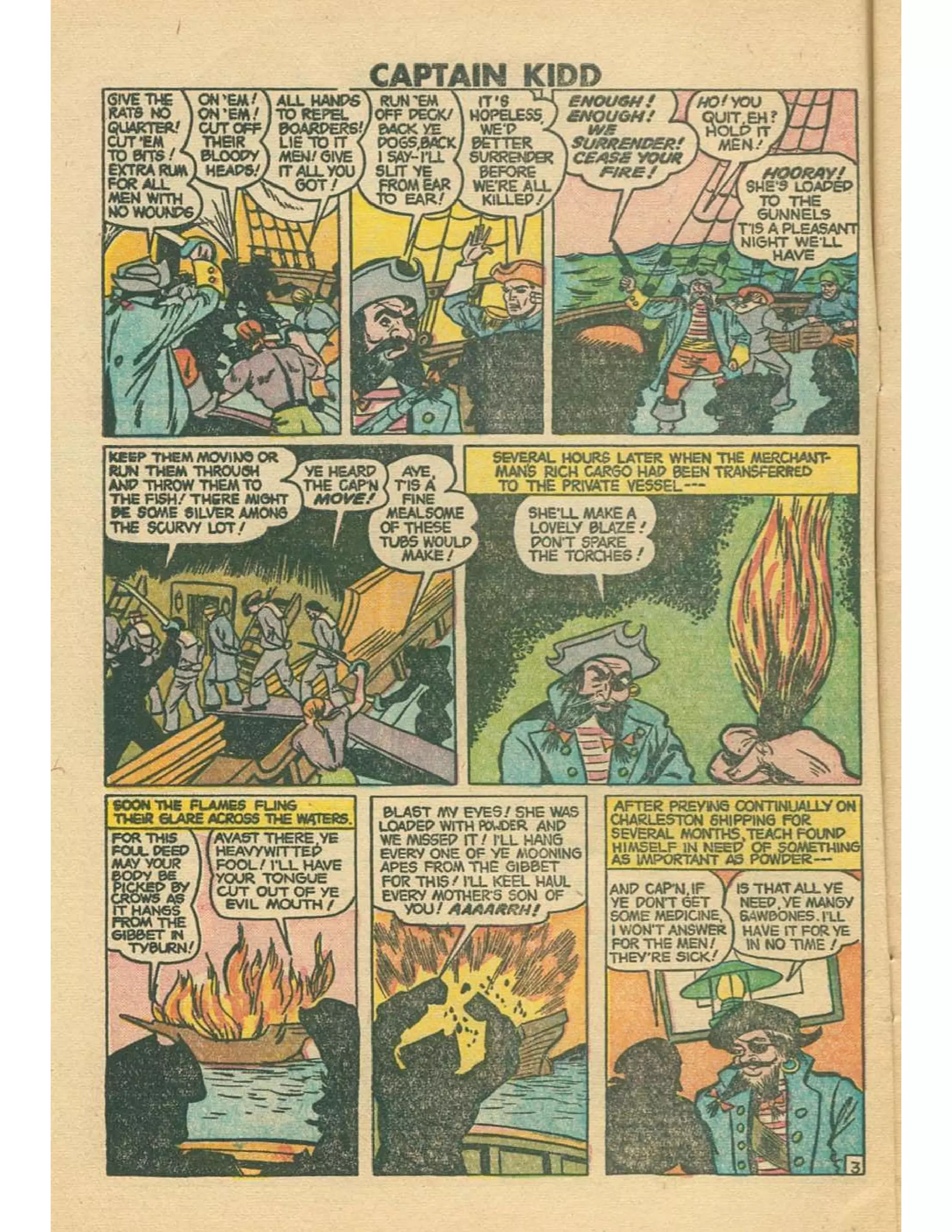 Captain Kidd With Blackbeard The Pirate