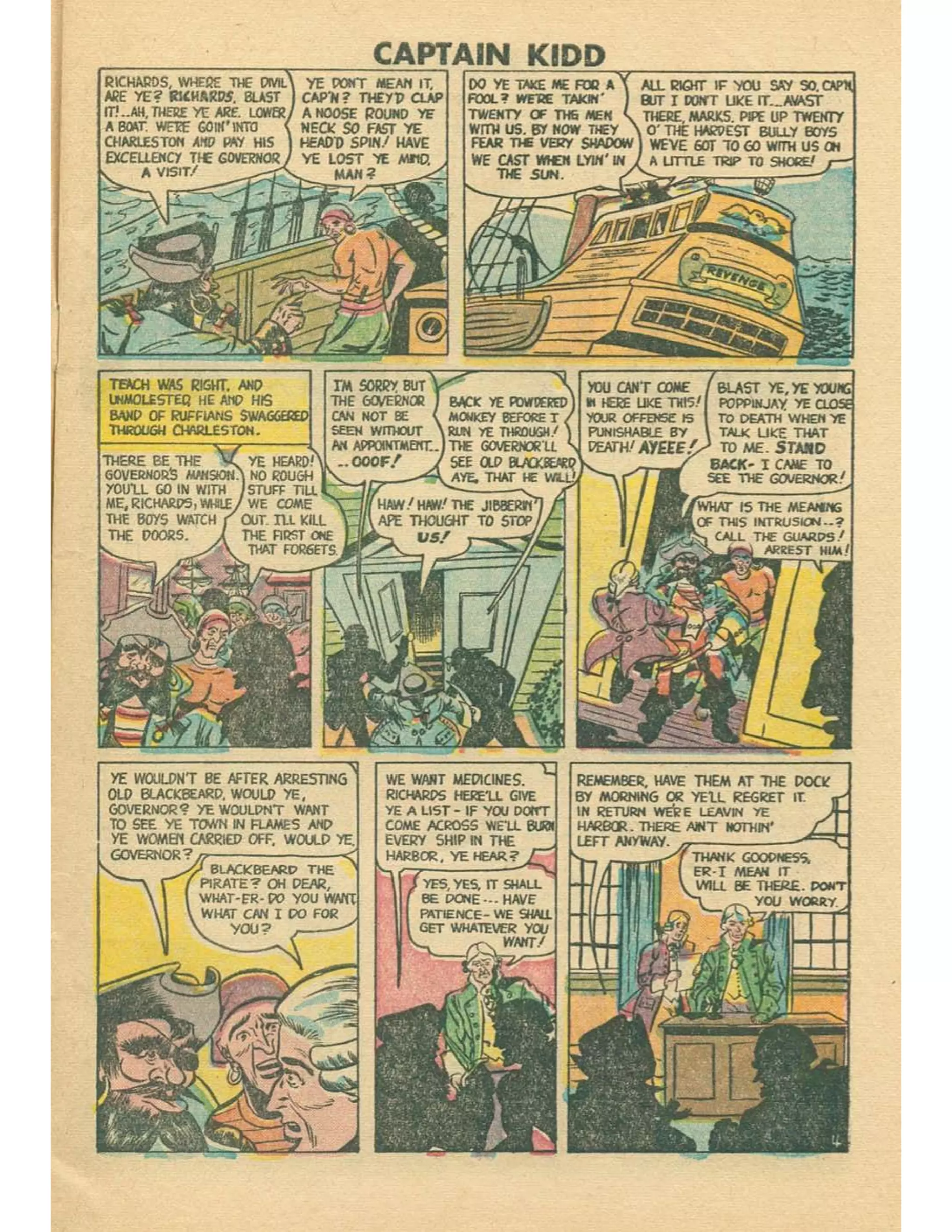 Captain Kidd With Blackbeard The Pirate