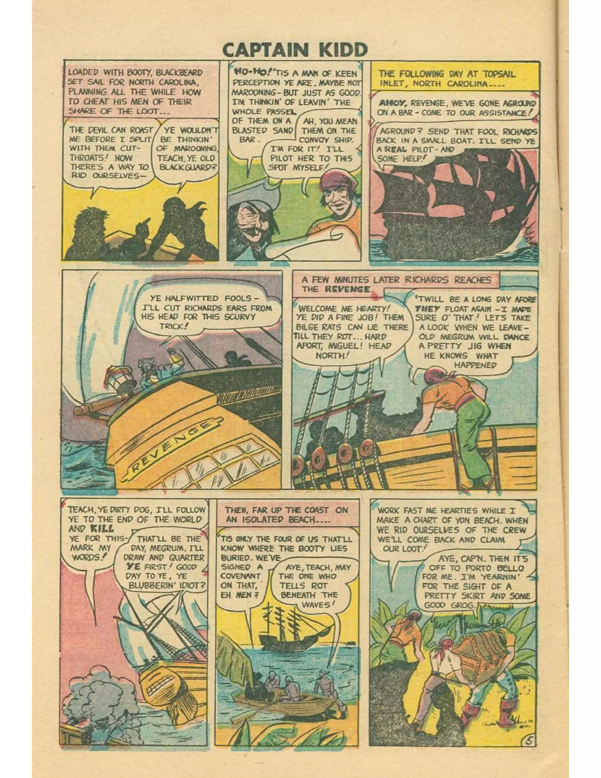 Captain Kidd With Blackbeard The Pirate