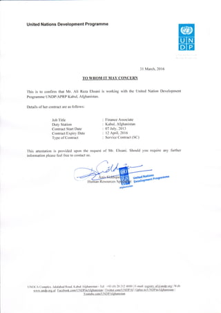 UNDP- HR letter