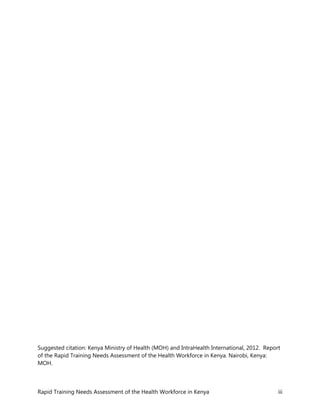 Kenya Health Workforce Training Needs Assessment Report | PDF