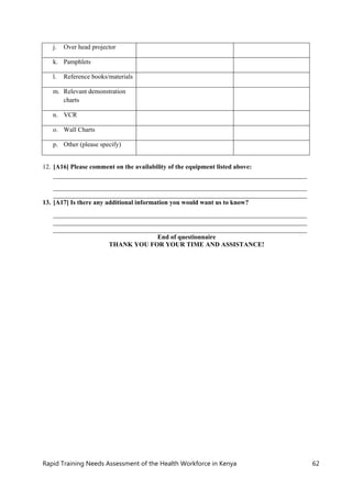 Kenya Health Workforce Training Needs Assessment Report | PDF