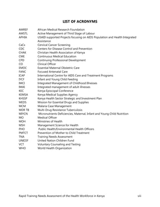 Kenya Health Workforce Training Needs Assessment Report | PDF