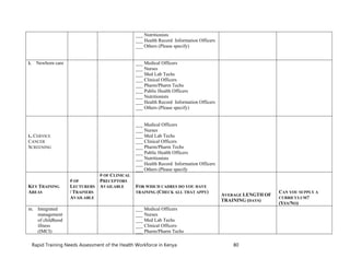 Kenya Health Workforce Training Needs Assessment Report | PDF