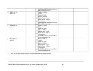 Kenya Health Workforce Training Needs Assessment Report | PDF