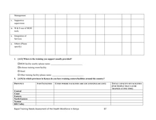 Kenya Health Workforce Training Needs Assessment Report | PDF