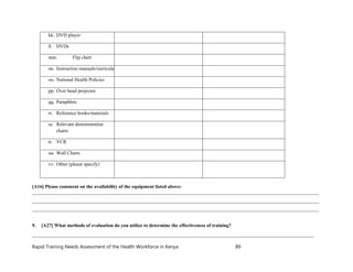 Kenya Health Workforce Training Needs Assessment Report | PDF