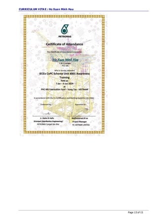 CURRICULUM VITA E : Ho Xuan Minh Huu
Page 13 of 15
 
