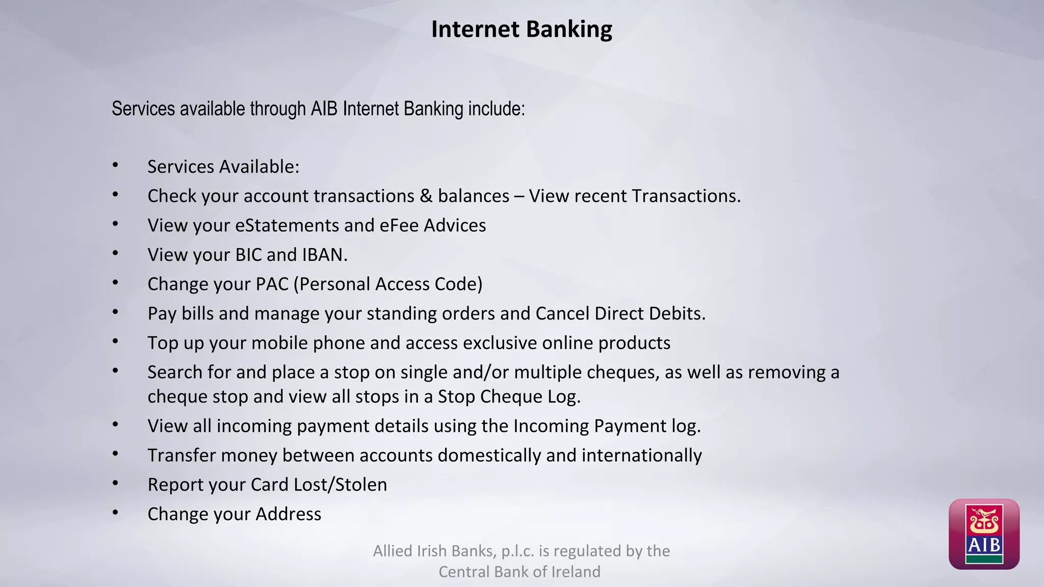 AIB Presentation | PPT | Credit Cards | Personal Debt