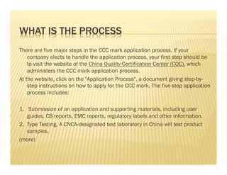 China CCC Presentation ITAC March 2015 | PDF