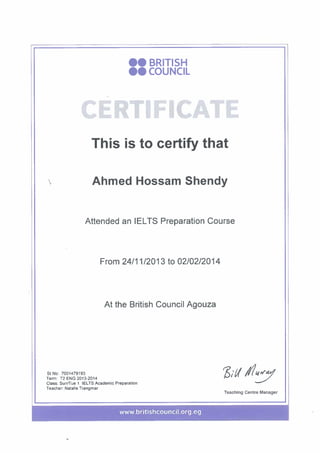 British Council Certificate 1