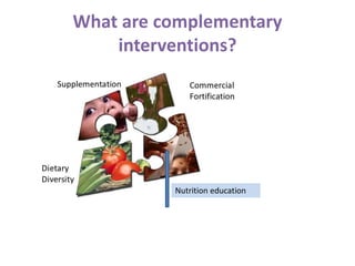 What are complementary
interventions?
Nutrition education
 