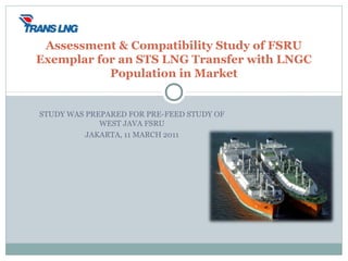 STUDY WAS PREPARED FOR PRE-FEED STUDY OF
WEST JAVA FSRU
JAKARTA, 11 MARCH 2011
Assessment & Compatibility Study of FSRU
Exemplar for an STS LNG Transfer with LNGC
Population in Market
 
