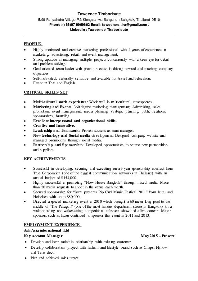 Cv Taweenee T 4