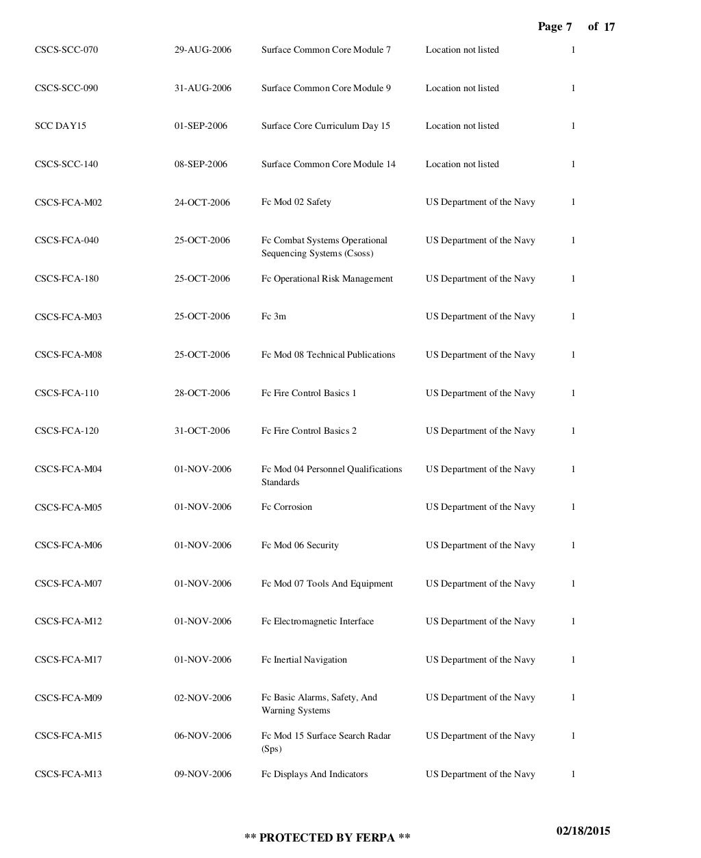 Joint Services Transcript