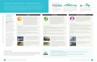 ENERGY EFFICIENCY AND BUILDINGS
Minnesota is succeeding in reducing emissions in our electric utility sector—the engine fueling our buildings and industry. Shifting
to cleaner energy is a big part of our progress, but energy efficiency is just as powerful. Minnesota’s energy efficiency incentives
and programs, which have been implemented by utilities, have changed how we use electricity in our homes, construct our
buildings and operate our businesses. We’re cutting wasted energy and putting money back into our economy with energy
savings—proving that with energy efficiency, we can do more with less.
14 15Minnesota and Climate Change: Our Tomorrow Starts Today Minnesota and Climate Change: Our Tomorrow Starts Today
By the Numbers
10 Power Plants
The number of medium-sized power
plants that Xcel Energy has not needed
to build in its territory thanks to
efficiency programs.
One Energy Savings
Goal, Endless
Opportunities
Energy efficiency efforts
in Minnesota have been
in place since the early
1980s through the state’s
Conservation Improvement
Program. In 2007,
Minnesota took another
big step forward. We
added one of the strongest
energy efficiency standards
nationwide, requiring
electric and natural gas
utilities to achieve an annual
energy savings goal of 1.5%
of their retail energy sales.
Today, Minnesotans are
incentivized with a variety
of tools to save energy
and money as a means
to a critical end: greater
emissions reductions. With
utility energy efficiency and
rebate programs and a host
of state and federal grants
and loans, Minnesotans
should consider their
buildings and industries
powerful partners in
mitigating the effects of
climate change.
L O O K I N G A H E A D
Minnesota is investigating what it would mean to incorporate higher levels of renewable energy and energy efficiency
into our electricity sector. The growing momentum of clean energy will require entrepreneurship, innovation and the
public to get involved. Some technologies that might become more important are combined heat and power, solar
hot water heaters, energy storage, anaerobic digestion and net-zero energy building techniques.
Understand your electricity and gas use.
The Environmental Protection Agency’s free Home Energy Yardstick software program assesses a home’s energy use.
Enter information from your utility bill to get started.
Participate in your utility’s energy efficiency rebates and programs to save money and reduce emissions.
Buy energy efficient appliances and equipment.
In any business, it takes energy to keep the lights on,
keep spaces comfortable for workers and customers,
and run equipment and appliances. In 2012, according
to the U.S. Energy Information Administration,
Minnesota’s commercial sector spent about $2.8 million
on energy. Experiencing energy inefficiencies in any
business is like watching hard-earned money blow
out of a drafty doorway. Minnesota businesses and
commercial buildings are seizing opportunities to save
energy and grow their bottom lines.
We use energy to heat and cool our homes, cook our
meals, take hot showers, and power our electronic
devices and appliances. Extreme temperatures demand
greater energy use, causing Minnesotans’ energy bills
to change from year to year. In 2012, according to the
U.S. Energy Information Administration, the average
Minnesota household spent $1,875 on utility costs
each year. Minnesotans are lowering their energy bills
and emissions by participating in their utilities’ energy
efficiency programs, retrofitting existing homes and
constructing new homes to high energy standards.
Energy cost savings in public buildings free up taxpayer
money for other priorities. In Minnesota, energy efficiency
efforts help achieve a state goal to reduce total energy
consumption by 20% throughout all state agencies by
2020. If achieved, Minnesota will reap an estimated
$5.3 million in energy savings.
Paying Off
St. John’s Hospital, Maplewood, received $875,000 from
Trillion BTU and other sources to help finance a $1 million
building automation and efficiency project for its air,
heating and cooling systems. $200,000 per year in energy
savings are projected.
The Iron Range Resources and Rehabilitation Board has a
project to assist Hibbing businesses with energy efficiency
decisions and financing for energy retrofits. Energy savings
from 13 projects are expected to save more than $70,000 a year.
Projects employed 18 local contractors and 13 local vendors,
yielding 4,900 hours of work.
Paying Off
The first Twin Cities Habitat for Humanity Net Zero home
in north Minneapolis is built to the highest levels of energy
efficiency, insulated at least three times as much as a regular
house and sealed extremely well to keep drafts out.
The first LEED Gold-certified, multi-family residential project
created in Minneapolis was completed in 2013. The design of
7west, a 213-unit apartment building, incorporates features
that go beyond typical sustainable construction and energy
conservation techniques.
Paying Off
Energy consumption in the Capitol Complex was reduced
more than 20% from 2008 to 2013, saving an estimated
$2 million in utility costs.
The Minnesota History Center has reduced energy
consumption 53%, carbon emissions 37% and energy
costs 35% over the last seven years.
BUSINESSESHOMES PUBLIC BUILDINGS
Energy Savings Tools
U.S. Department of Energy State Energy Program (SEP)—We receive federal funds for state
energy efficiency and renewable energy programs that help reduce U.S. emissions. Every $1
of the federal-state SEP partnership yields $7.23 in energy cost savings.
Trillion BTU—A business loan program developed by the St. Paul Port Authority and
Xcel Energy has funded $25.5 million in project costs, financed 53 projects, and saved or
created 890 jobs.
PACE (Property Assessed Clean Energy)—This financing tool helps businesses make energy
efficiency retrofits on their properties and pay them back through their mortgages.
Energy Savings Tools
Building Energy Codes—Minnesota uses the most efficient codes in the nation so that new
homes avoid air leaks, inefficient lighting, heating and cooling equipment, and more.
Home Energy Reports—Some Minnesota utilities provide reports that show how
much energy we use compared to our neighbors. In just two years, the reports helped
Minnesotans save $6 million in utility bills.
Energy Efficiency Home Improvement Loan Program—Homeowners can access
unsecured, low-interest loans for energy efficiency upgrades to their homes through the
Minnesota Housing Finance Agency.
Energy Savings Tools
Guaranteed Energy Savings Program—Energy-savings contractors pay the upfront cost of
retrofits in our school districts, local governments and state agencies, and higher learning
institutions. Costs are paid back through energy savings from the installations.
GreenStep Cities/GreenCorps—Minnesota’s GreenStep Cities is a voluntary program
to help communities achieve their sustainability and quality-of-life goals. GreenCorps
professionals work with communities, nonprofits and educational institutions on energy
conservation efforts.
SB2030 Standards—Construction and renovation of large public buildings in
Minnesota must meet a mandatory set of design standards that reduce energy use and
carbon intensity.
Nearly 2 Million Tons of CO2 Saved
The number of tons of carbon dioxide that were saved
through energy efficiency efforts in Minnesota between
2010 and 2011. This is the equivalent of removing about
400,000 cars from the road each year.
8.5 to 1.5 Return on Investment
In Minnesota, utility conservation programs
returned an average of 8.5 cents per kWh for
every 1.5 cents spent for measures implemented
in 2010 and 2011.
 400,000
1.5¢
8.5¢
 