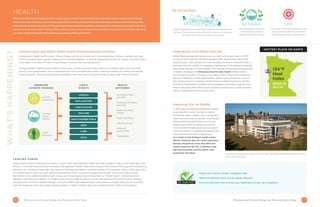 By the Numbers
Estimated damages from air pollutants emitted by electricity generation
each year. These pollutants cause most harm to humans near the source
who suffer from asthma and cardiovascular disease.
$4.3 Billion
Estimated damages to property
in Minnesota due to extreme
weather between 2000 and 2012.
1,255
The number of heat-related emergency room
visits in 2011 statewide, 168 more than the
previous decade’s high of 1,087 visits (2001).
Climate Cause and Effect: When Health Professionals Get Involved
How people’s health is affected by climate change can be as complex as it is overwhelming. Obvious problems are heat
stroke and exhaustion; injuries sustained from extreme weather; or asthma aggravated by poor air quality. But what about
food safety or an influx of heat-loving, disease-carrying ticks and mosquitoes?
Climate change impacts human health in many ways, including extreme heat, water and air quality, agriculture and food
security, and mental health. Some populations are more vulnerable than others, including children, the elderly, and people
living in poverty. They are particularly susceptible or lack resources to respond to bad air days, heat waves or storms.
L O O K I N G A H E A D
With powerful storms forecasted for years to come, towns are investing in safety and taking steps to reduce future damages. The
Division of Homeland Security and Emergency Management (HSEM) helps towns envision their future, offering grants and planning
resources for “mitigation measures” that reduce or eliminate the severity of future disasters. For example, when a 1,000-year flood
hit Zumbro Falls in 2010—its fourth significant flood since 1970—community leaders had enough. The town of 200 secured
$1.9 million in city, state and federal funds to buy out 14 homeowners and one business on “Water Street,” preventing future
damage and protecting residents. The green space now provides an area for community festivals and cultural events, showing
that good can come from painful changes. Also with HSEM’s help, Wadena-Deer Creek added a tornado-safe room to its school.
And, Moorhead secured a new water pumping system so water is safe to drink during the Red River Valley’s flood season.
Create your extreme weather emergency plan.
Heed heat advisory, storm and air-quality warnings.
Drive less and walk more to boost your health and cut your use of gasoline.
Keeping Our Cool When Heat Hits
When Moorhead was the hottest place on Earth with a heat index of 134°F
on July 19, 2011, only two Minnesota public health departments had a heat-
response plan. That summer, five heat episodes resulted in heat advisories or
warnings, and the number of emergency department visits statewide alarmed
state health officials. To help prepare communities, the Minnesota Department
of Health developed the Minnesota Extreme Heat Toolkit, offered online
and through trainings. The agency also helps communities map populations
that are vulnerable to heat-related illness against other risk factors, such as
lack of resources. For example, the Minneapolis Health Department and the
Minnesota Department of Health used Geographic Information System (GIS)
maps to pinpoint where Minneapolis residents could access a public building
with air conditioning during a heat wave.
Improving Our Air Quality
A 2001 state law allowing Minnesota utilities
to recover the costs of moving to cleaner
technology with a modest cost to customers
improved metro-area air quality. Xcel Energy’s
Metropolitan Emissions Reduction Project
added state-of-the art emissions controls
to its Oak Park Heights plant and converted
coal-fired plants in northeast Minneapolis and
near downtown St. Paul to natural gas.
As a result of Xcel Energy’s overall project
efforts, emissions that can cause respiratory
diseases dropped by more than 90% and
carbon emissions fell 21%. Customers paid
less than expected, and the plants’ total
production increased.
HEALTH
With more powerful and intense weather events upon us today, human health is now a leading climate change issue. Extreme
weather increases flooding, overwhelming storm water systems and potentially contaminating recreational and drinking water,
which may be in short supply due to drought. Heat illness, respiratory problems, food security and property loss add to the list of
concerns among public health officials. Minnesotans can learn about climate-induced health risks, and towns and cities statewide
can make changes that build their resilience and improve their communities.
$877 Million
134°F
Heat
Index
MOORHEAD,MN
JULY19,2011
Increased
temperatures
Heat-related illness
and death
Cardiovascular disease
and stroke
Respiratory illness,
allergies
Injuries, drowning
Infectious disease
Stress and
mental illness
Displacement
Higher
dew points
Increased
extreme
weather
OBSERVED
CLIMATE CHANGES
LIKELY
EVENTS
HEALTH
OUTCOMES
EXTREMEHEAT
AIRPOLLUTANTS/OZONE
LONGERPOLLENSEASON
SEVERESTORMS
CHANGESINENVIRONMENTHABITAT
WILDFIRE
FLOODING
DROUGHT
16 17Minnesota and Climate Change: Our Tomorrow Starts Today Minnesota and Climate Change: Our Tomorrow Starts Today
HOTTEST PLACE ON EARTH
Converted for natural gas production, the Xcel Energy High Bridge Generating System in Saint Paul
came on line in May 2008.
 