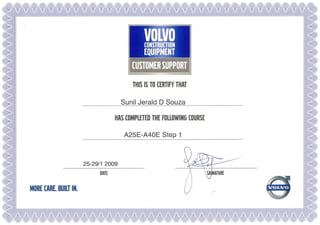 Training & Experience certificates