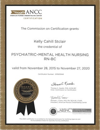 Kelly St Clair Psych Mental Health RN-BC