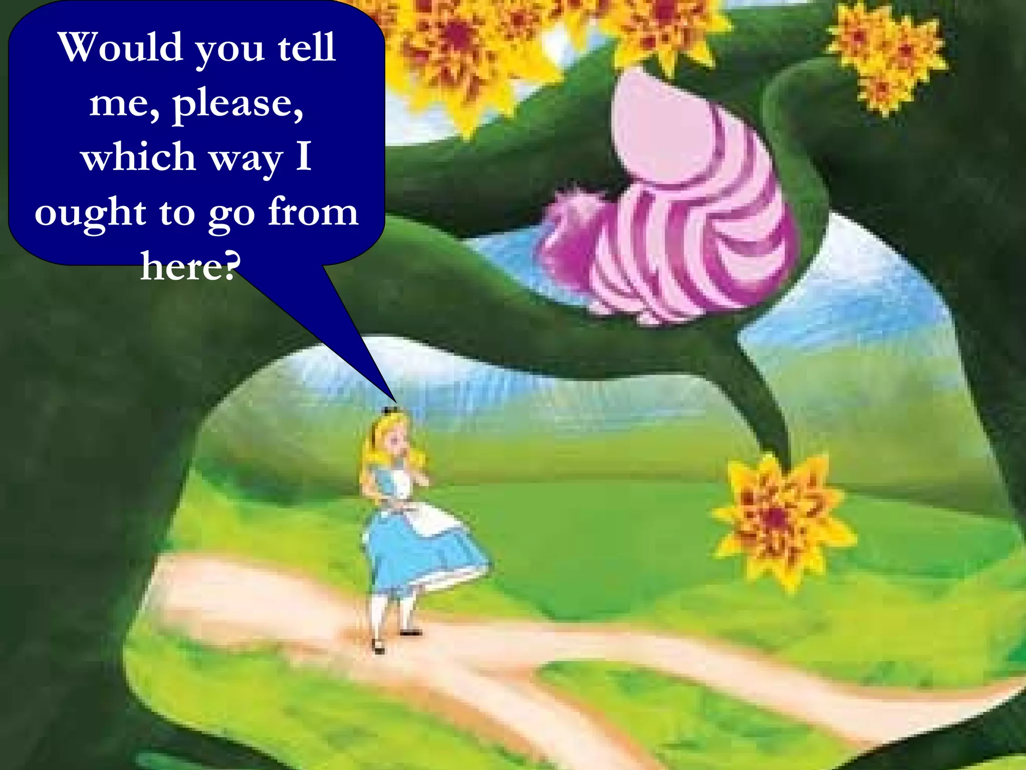 Would you tell
me, please,
which way I
ought to go from
here?
 