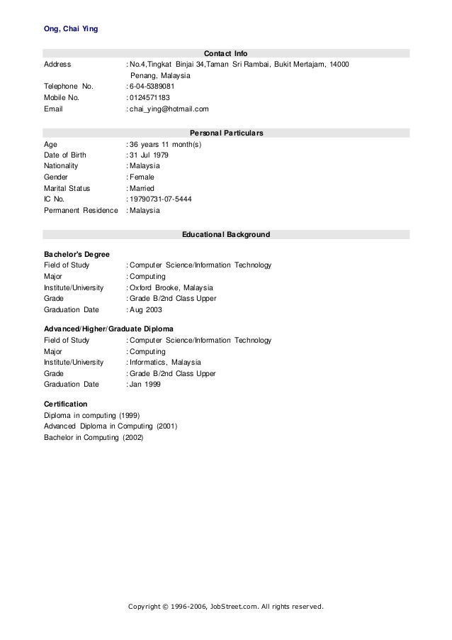 OngChaiYingResume