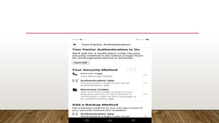 Enabling 2 factor authentication on Facebook | PPTX