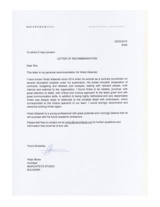 Recommendation Letter -Petur Minev