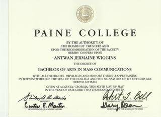 Paine College Bachelor's degree