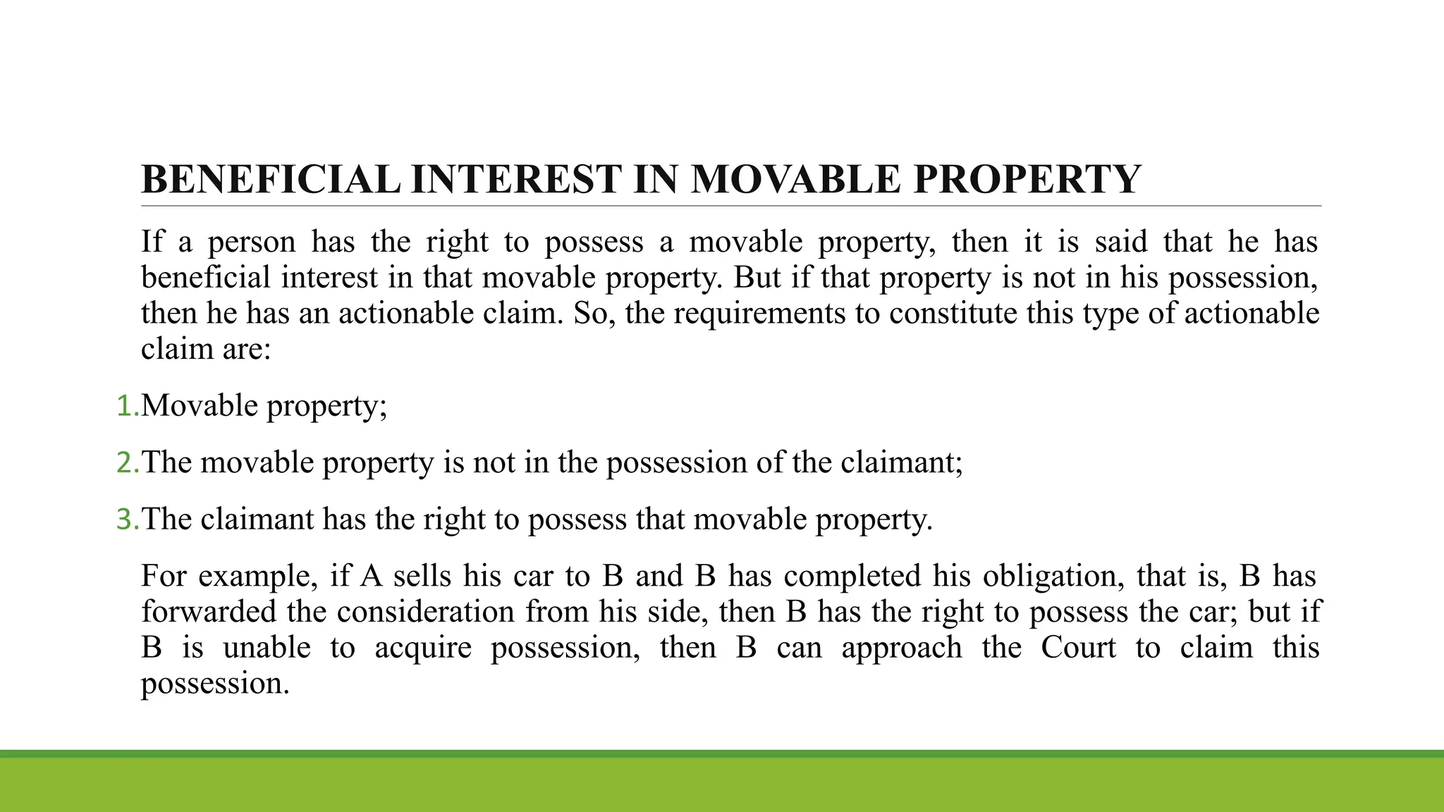 ACTIONABLE CLAIMS in Property Law (Unit-1) | PDF