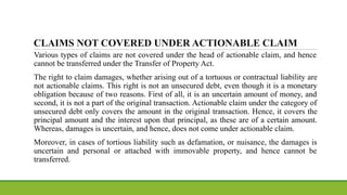 ACTIONABLE CLAIMS in Property Law (Unit-1) | PDF
