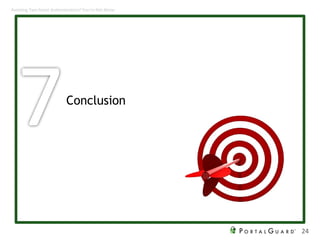 Conclusion
24
Avoiding Two-factor Authentication? You’re Not Alone
 