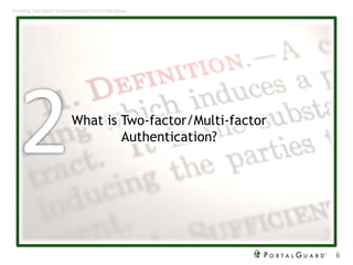 What is Two-factor/Multi-factor
Authentication?
6
Avoiding Two-factor Authentication? You’re Not Alone
 