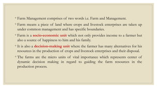 FARM MANAGEMENT INTRODUCTION.pptx BY DR.PC JNKVV | PPTX