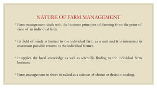 FARM MANAGEMENT INTRODUCTION.pptx BY DR.PC JNKVV | PPTX