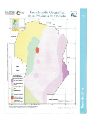 Tipos de Climas de la provincia de Córdoba.