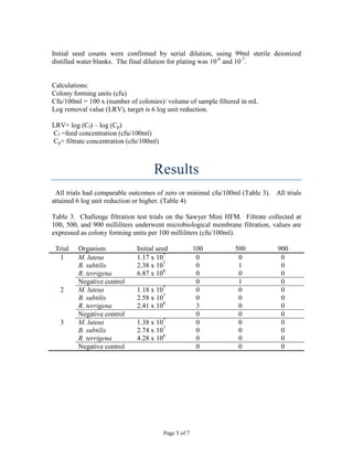 Cfu Test Lab Report.pdf Sawyer-Mini-Testing-Report | PDF