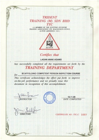 Scaffolding Competent Person Inspection Course